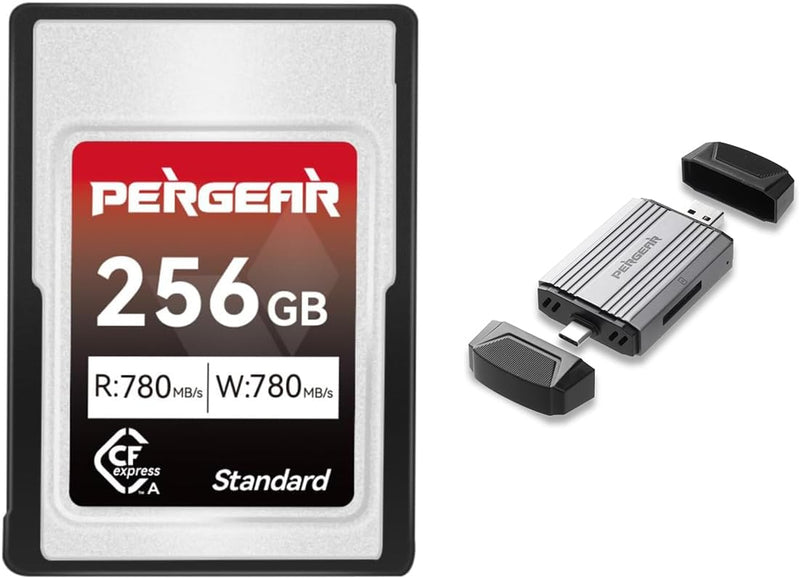 Pergear 256 Go Carte Mémoire VPG200 Vérifié CFexpress Type A Standard pour Appareils Photo Sony Alpha et FX