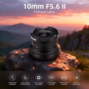 Objectif Fisheye Pergear 10mm F5.6 II APS-C, Ultra Grand Angle 172° à Mise au Point Manuelle pour X/E/Z/RF/EOS-M et M4/3