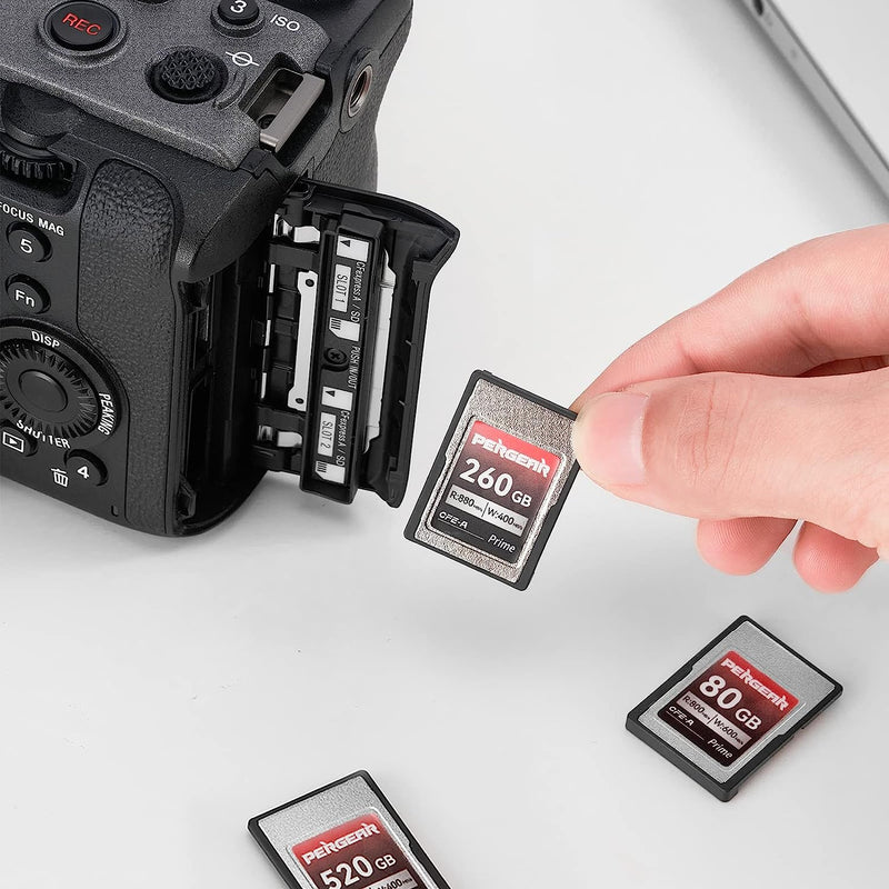 Carte mémoire Pergear Professional CFexpress Type A (520 Go) pour appareils photo Sony