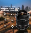 Pergear 14 mm F2.8 II Objectif manuel plein format pour appareils photo Sony, Nikon, Canon, Leica