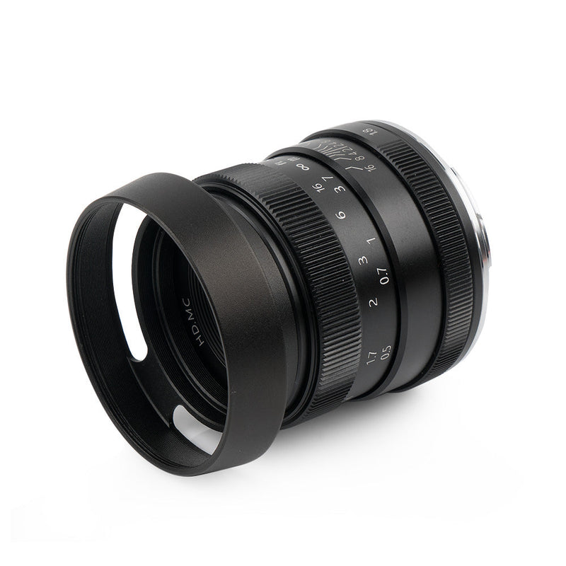 Objectif fixe Pergear 50 mm F1.8 à mise au point manuelle pour appareils photo Fuji, Sony et M4/3