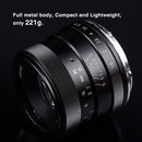 Pergear 50 mm F1.8 Objectif fixe à mise au point manuelle pour appareils photo Fuji, Sony et M4/3