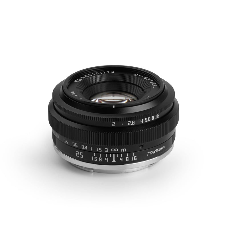TTArtisan 25mm F2 Objectif manuel grand angle pour appareils photo Fuji, Sony, M4/3, Nikon et Leica